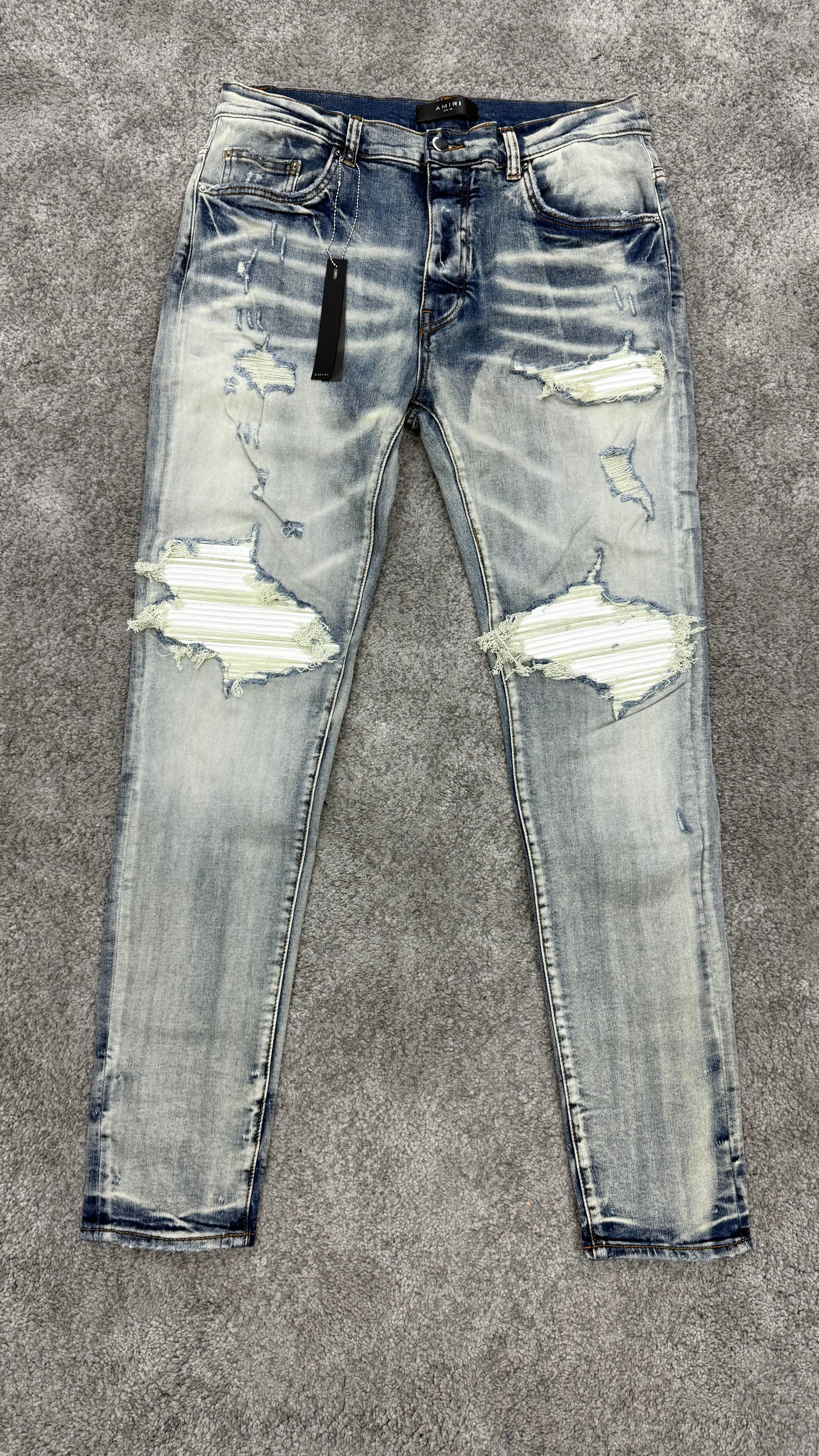 White Cream Rips Mx1 Amiri